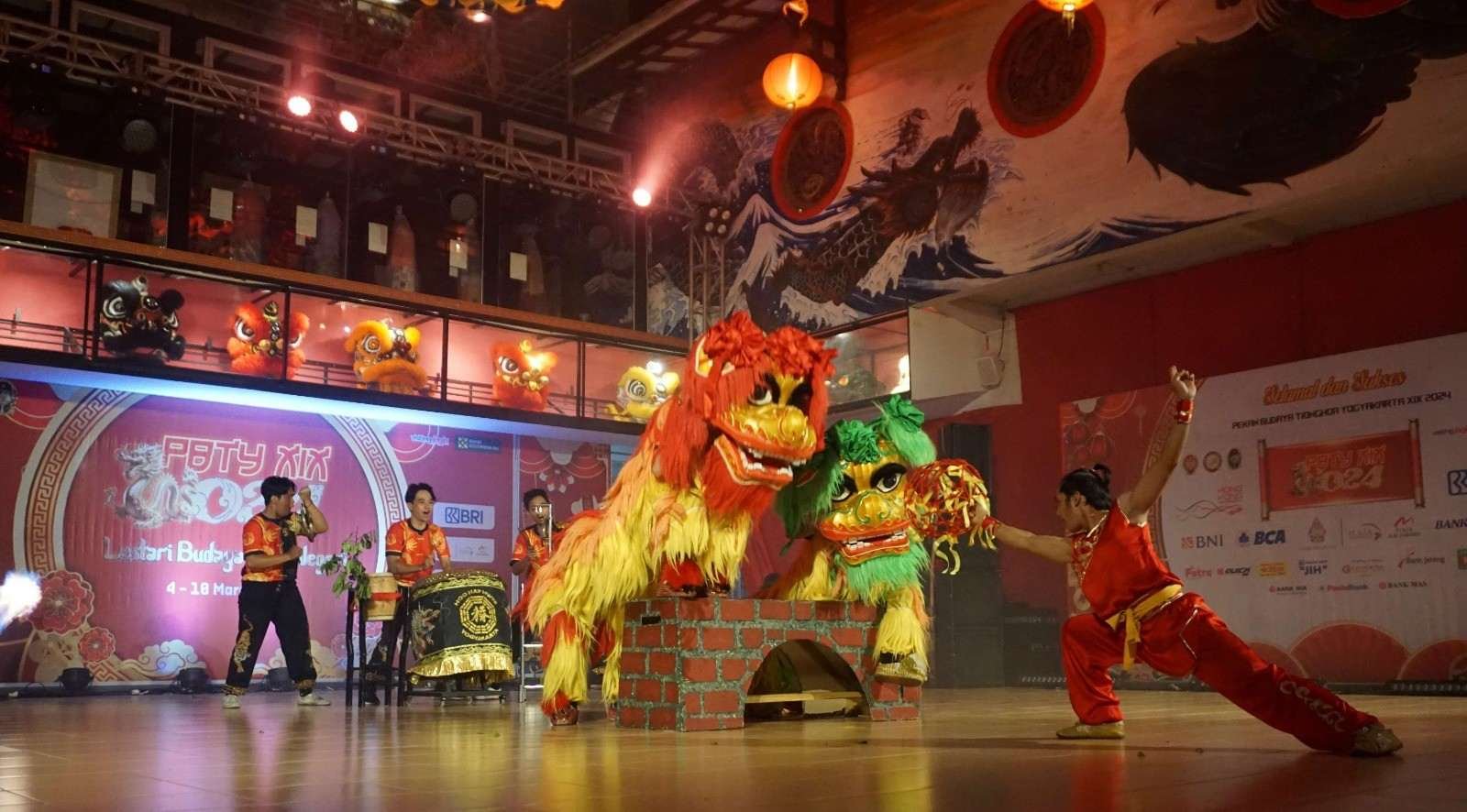 Pertunjukan barongsai dalam kegiatan PBTY tahun 2024. (Foto : Kominfo Yogya)