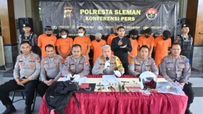 Kapolresta Sleman Kombes Pol. Edy Setyanto Erning Wibowo, saat paparan di Mapolresta Sleman. (Foto : Polresta Sleman)