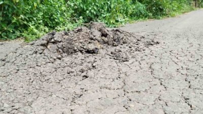 Gundukan aspal misterius di jalan alternatif Karang Dalo, Pagaralam, meresahkan warga. Diduga akibat kendaraan bertonase besar, kondisi ini berpotensi membahayakan pengendara.