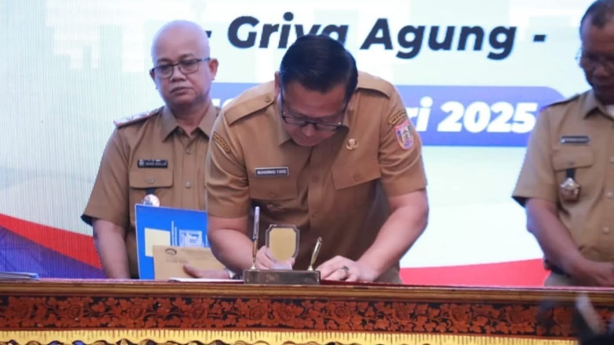 Pj Bupati Banyuasin Tandatangani Perencanaan Penganggaran Tahun 2025.(Kominfo Banyuasin)