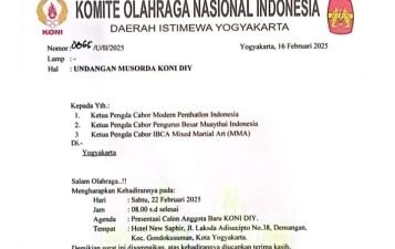 Undangan Rakerda KONI DIY