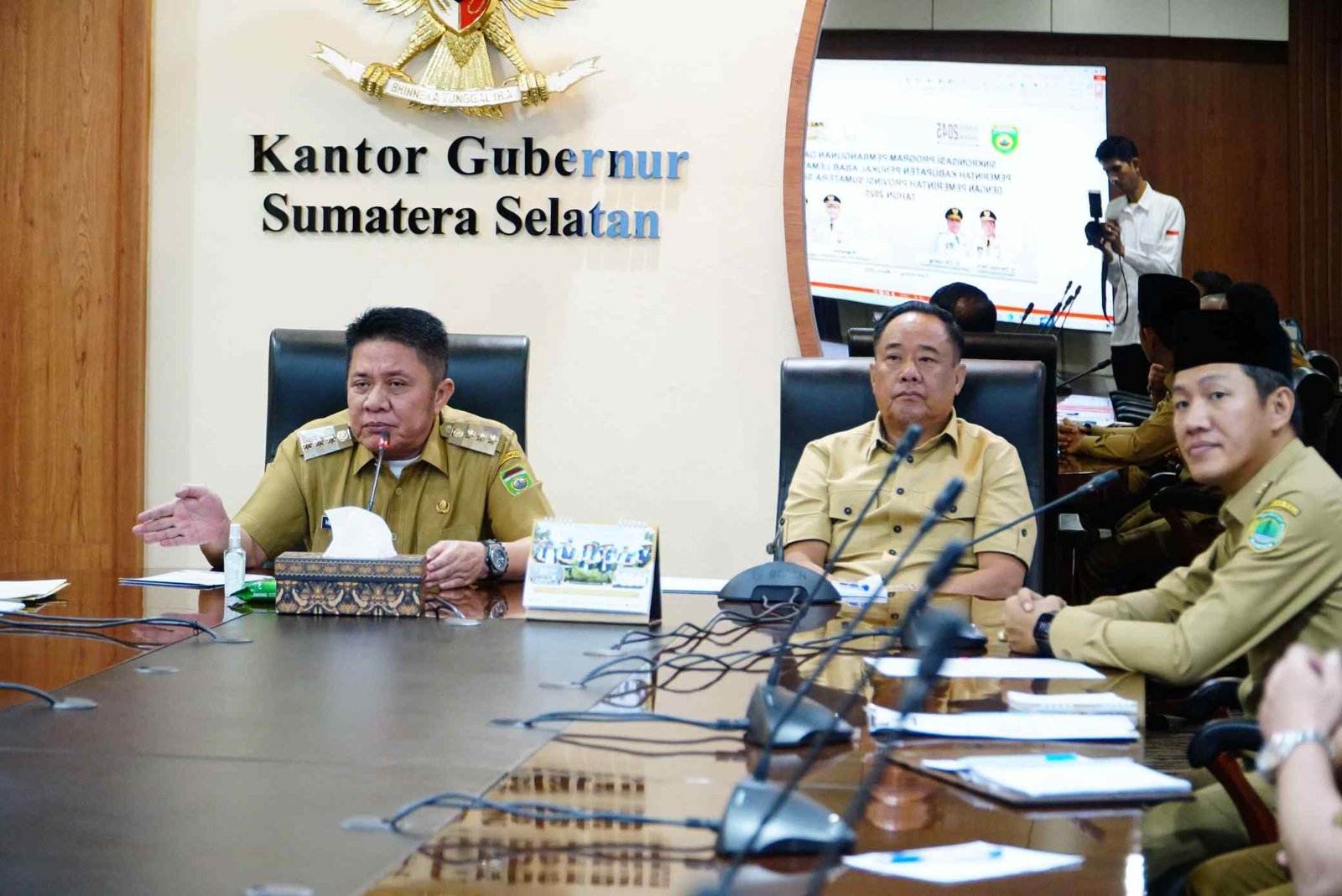 Asgianto saat melakukan audiensi dengan Gubernur Sumsel Herman Deru
