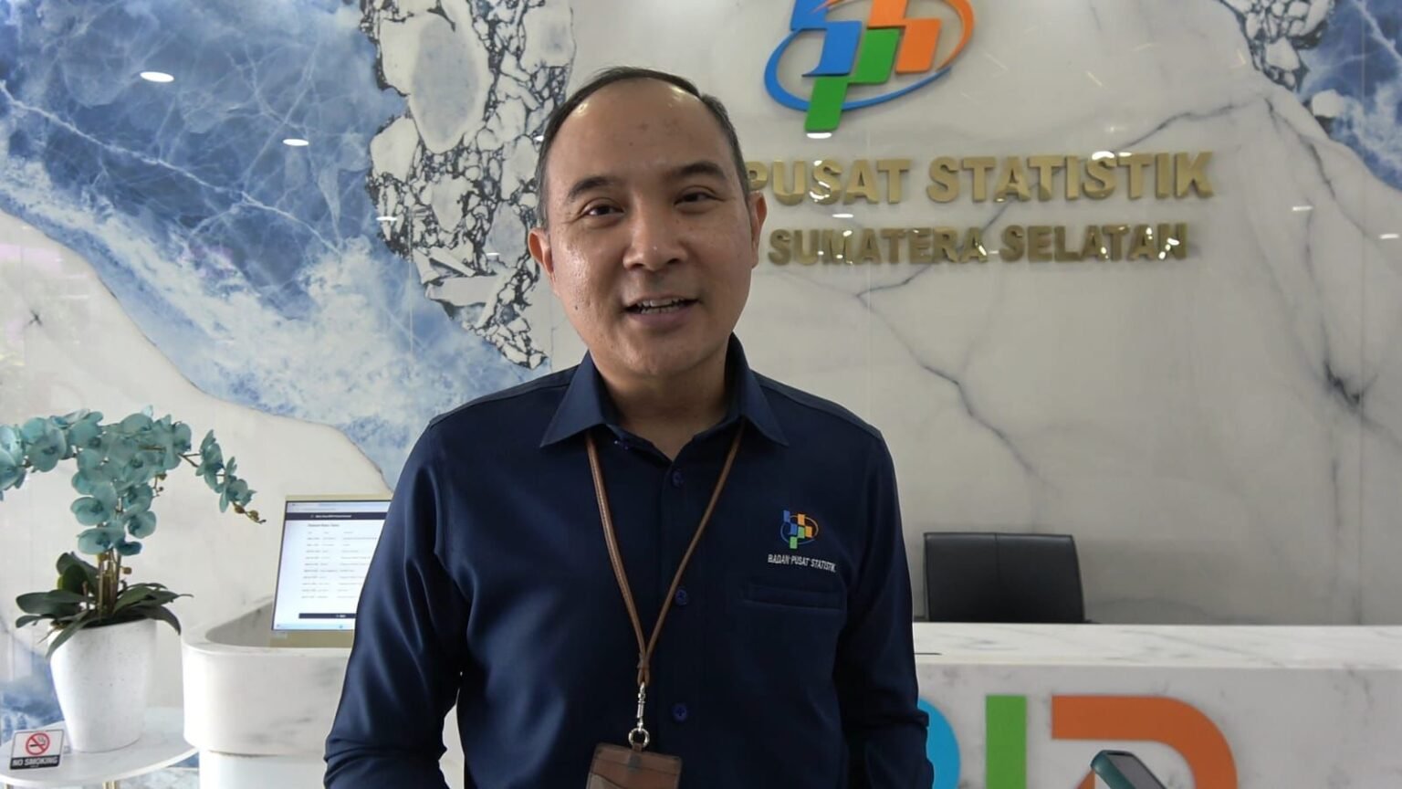 Kepala BPS Sumsel, Moh Wahyu Yulianto usai rilis pada, Senin (5/5/2025)