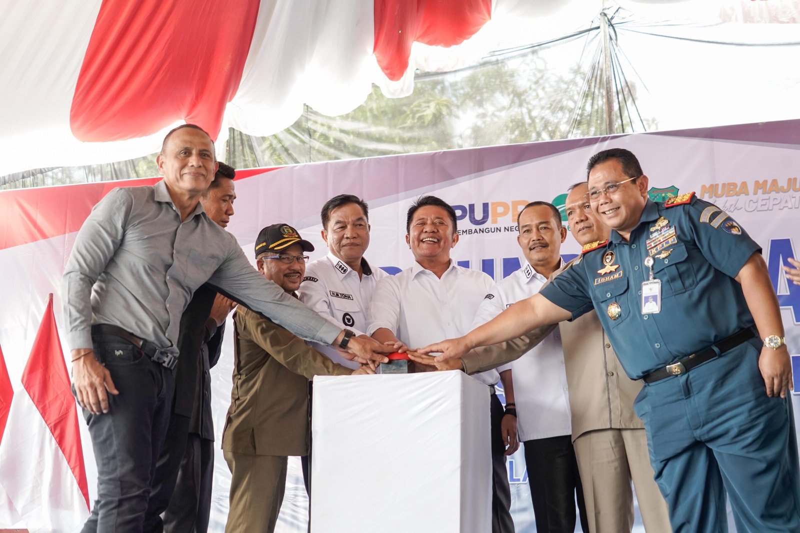 Gubernur Herman Deru dan Bupati Muba H M. Toha Resmikan Groundbreaking Revitalisasi Jembatan P6 Sungai Lalan