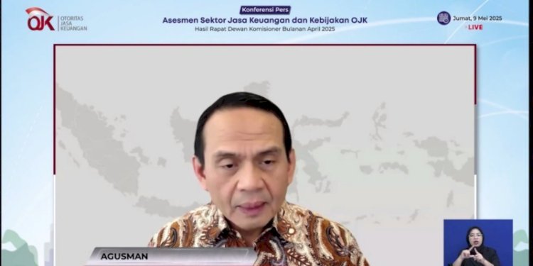 Kepala Eksekutif Pengawas Lembaga Pembiayaan, Perusahaan Modal Ventura, Lembaga Keuangan Mikro dan Lembaga Jasa Keuangan Lainnya (PVML) OJK, Agusman dalam konferensi pers RDK pada Jumat 9 Mei 2025/Tangkapan layar