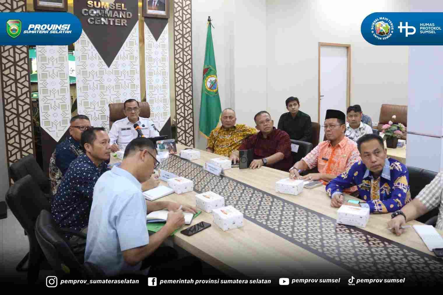 Sekretaris Daerah (Sekda) Provinsi Sumatera Selatan (Sumsel) Edward Candra menghadiri secara virtual paparan Badan Gizi Nasional