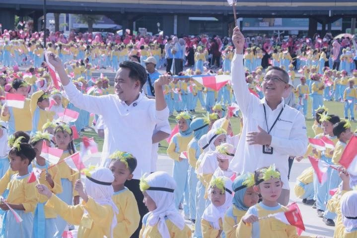 Bupati Jember Muhammad Fawait dalam acara peringatan Hari Anak Nasional 2025 di alun alun Jember (Dok Diskominfo Jember)