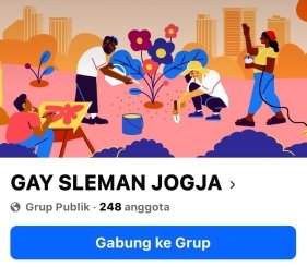 Kolase foto akun grup Facebook LGBT di DIY. (Sumber foto : Facebook)