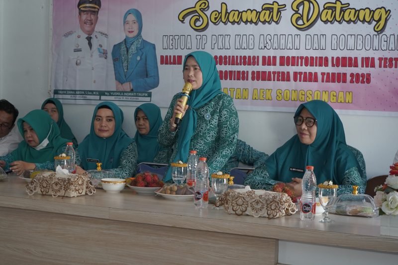 Ketua TP. PKK Kabupaten Asahan Sosialisasikan dan Monitoring IVA Test di Kecamatan Aek Songsongan
