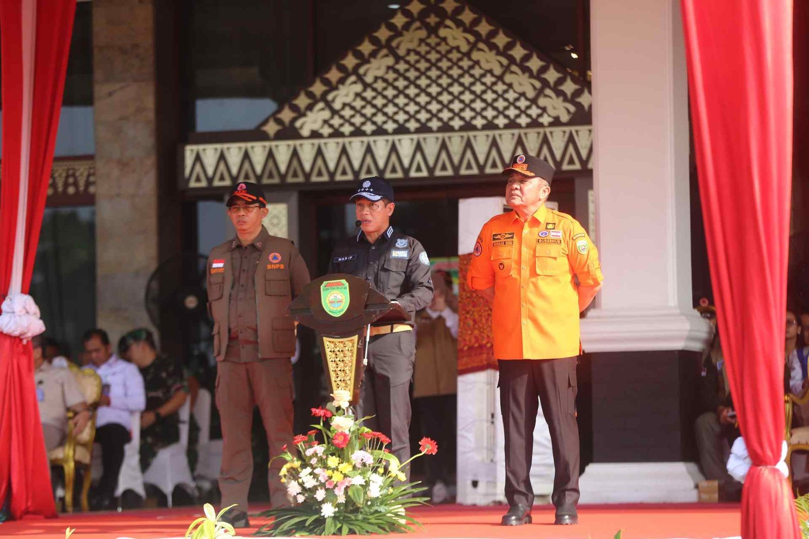 Menteri LHK saat menghadiri Apel dan Simulasi Penanggulangan Karhutla di Palembang, Selasa (29/7/2025).