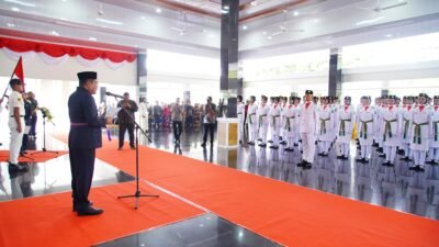 Bupati Muba Kukuhkan 75 Anggota Paskibraka Siap Kibarkan Merah Putih di HUT ke-80 RI