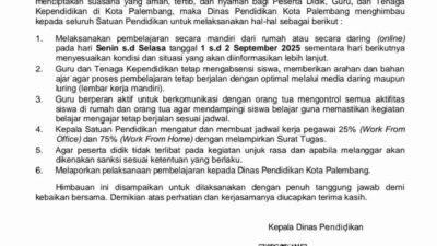 Antisipasi Dampak Demo, Sekolah di Kota Palembang Diliburkan
