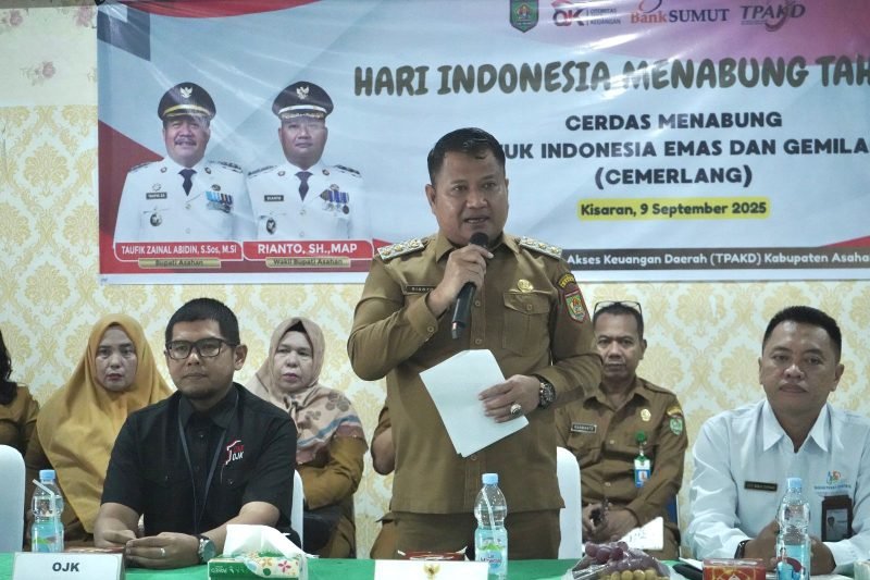 Wakil Bupati Asahan, Rianto, membuka secara resmi kegiatan Hari Indonesia Menabung Tahun 2025