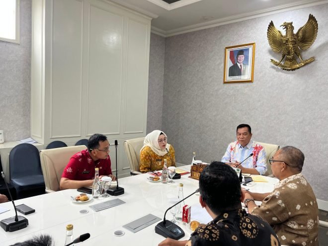 Wakil Bupati Banyuasin, Netta Indian, SP bersama jajaran terkait melakukan kunjungan kerja ke Kabupaten Musi Banyuasin.