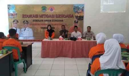 BPBD) Kabupaten Penukal Abab Lematang Ilir menggelar edukasi mitigasi bencana "Sekolah Aman Bencana" di SMP NEGERI 2 Talang Ubi di Desa talang akar, Senin 22 September 2025.