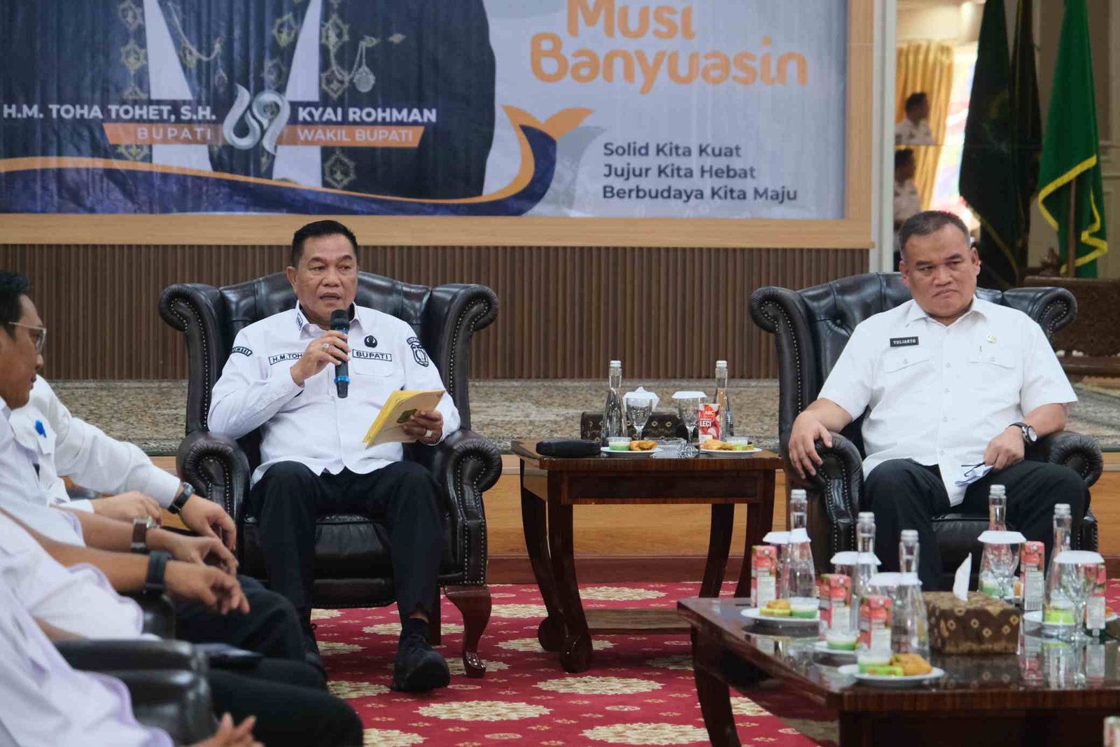 Finalis Duta Kesetiakawanan Sosial Kabupaten Musi Banyuasin audiensi bersama Bupati Muba H.M. Toha Tohet di Guest House Griya Bumi Serasan Sekate, Rabu (1/10/2025).