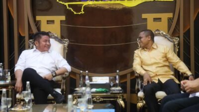 Gubernur Sumatera Selatan Herman Deru saat menerima audiensi Staf Khusus (Stafsus) Kementerian Hukum dan HAM (Kemenkumham) RI, Rabu (1/10/2025).