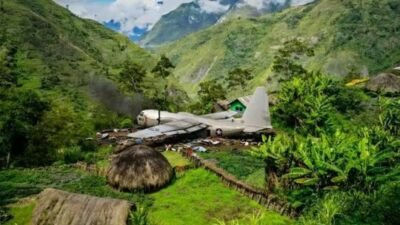Pesawat Hercules Jatuh di Pegunungan Wamena