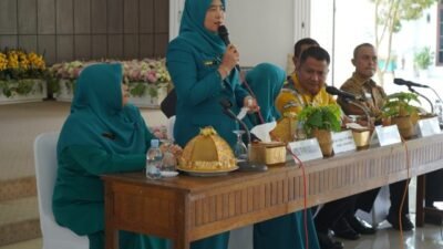 Rapat Koordinasi Teknis (Rakornis) TP PKK Kabupaten Asahan yang digelar di Aula Kantor Bupati Asahan, Kamis (30/10/2025). 