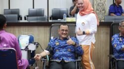 Edward Candra dalam launching nasional sejuta vaksin kanker serviks untuk ASN yang digelar secara virtual dari Auditorium Graha Bina Praja, Jumat (28/11/2025).