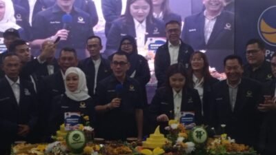 Dewan Pimpinan Wilayah (DPW) Partai Nasdem Sumsel menggelar puncak peringatan Hari Ulang Tahun (HUT) yang ke-14 di Kantor DPW Partai Nasdem Sumsel, Selasa (11/11/2025).