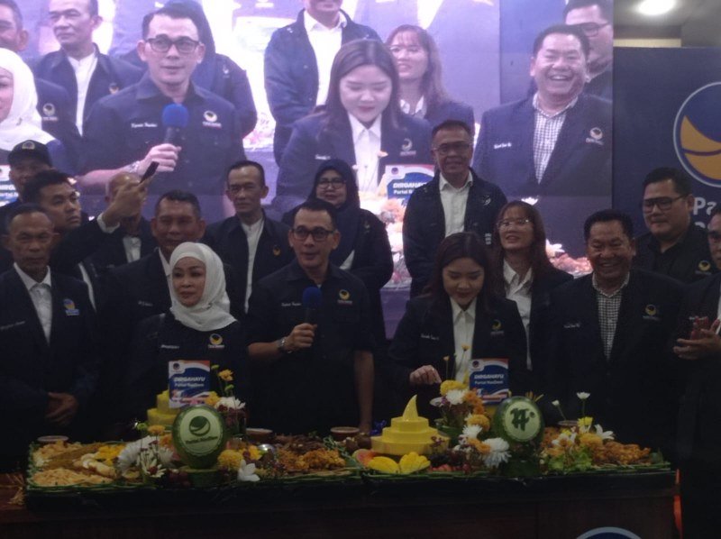 Dewan Pimpinan Wilayah (DPW) Partai Nasdem Sumsel menggelar puncak peringatan Hari Ulang Tahun (HUT) yang ke-14 di Kantor DPW Partai Nasdem Sumsel, Selasa (11/11/2025).