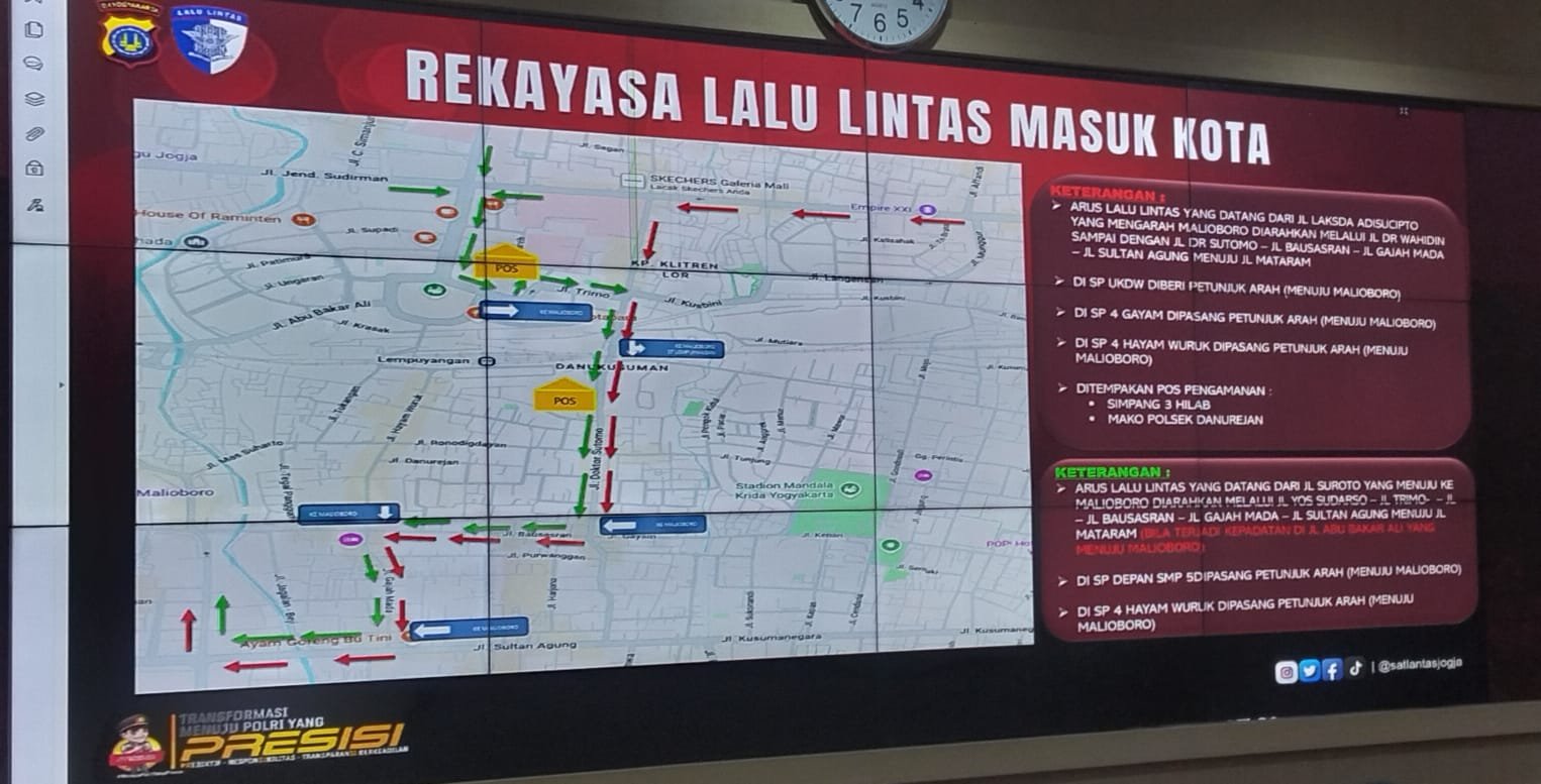 "Skema rekayasa lalu lintas masuk Kota Yogyakarta selama Nataru."