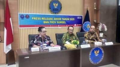 Badan Narkotika Nasional (BNN) Provinsi Sumatera Selatan, mengelar Press release akhir tahun 2025