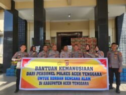 Peduli Bencana, Polres Agara Salurkan Bantuan Kemanusiaan Kepada Warga Terdampak Banjir