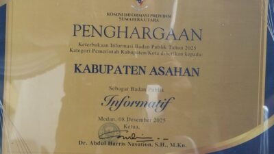 Asahan Raih Predikat Informatif Penilaian Keterbukaan Informasi Publik 2025