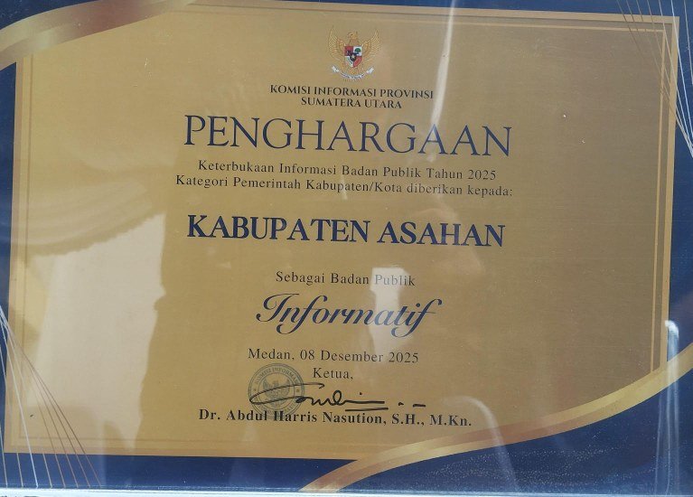 Asahan Raih Predikat Informatif Penilaian Keterbukaan Informasi Publik 2025