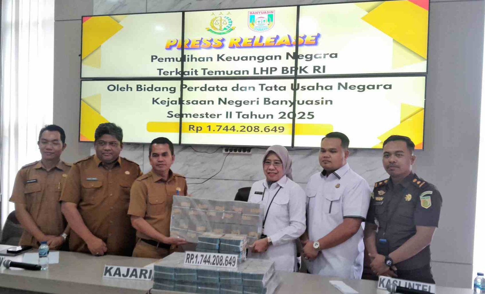 Kejari Banyuasin Pulihkan Uang Negara Rp4,2 Miliar Sepanjang Tahun 2025