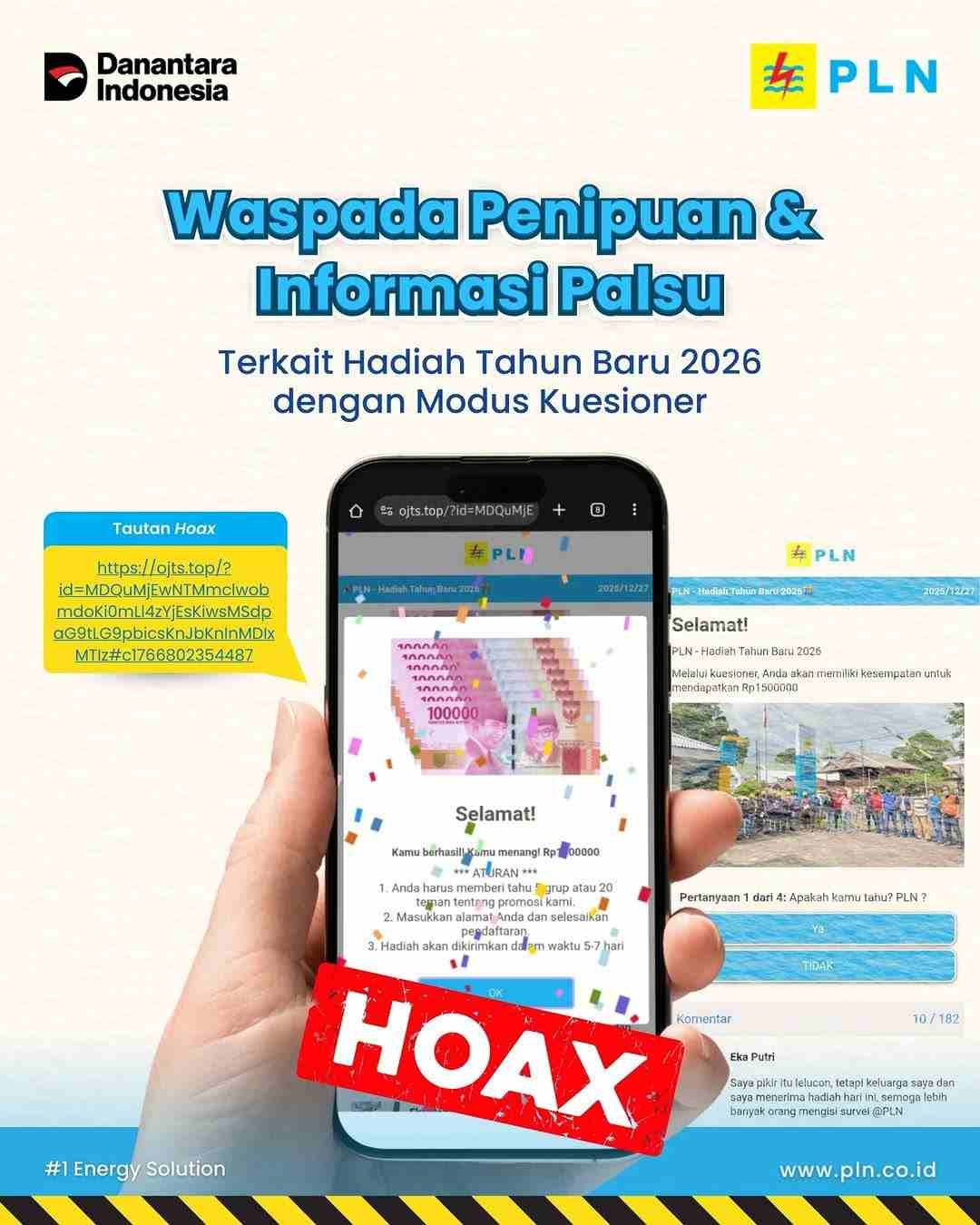 PLN UID S2JB Ingatkan Masyarakat Waspada Penipuan Berkedok Hadiah Tahun Baru