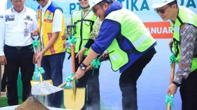 Gubernur Sumatera Selatan (Sumsel) Dr. H. Herman Deru menghadiri Groundbreaking Ceremony pembangunan underpass PT Mustika Indah Permai (MIP) di Desa Merapi, Kabupaten Lahat, Jumat (16/1/2026)