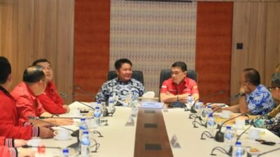 Gubernur Sumatera Selatan (Sumsel) Herman Deru menerima audiensi Ketua Dewan Pimpinan Daerah (DPD) Partai Demokrasi Indonesia Perjuangan (PDIP) Sumsel