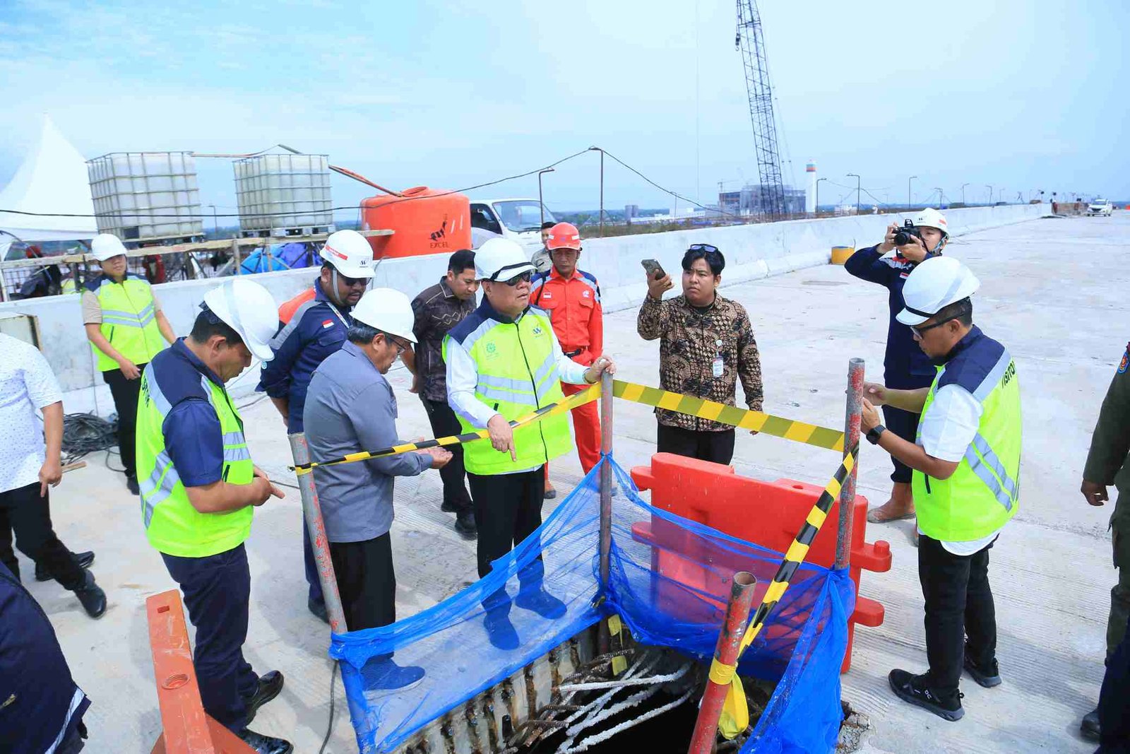 progres pembangunan Jembatan Musi V di kawasan Pulokerto, Gandus, Palembang, Jumat (6/2/2026).