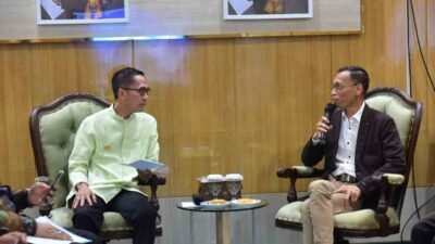 audiensi antara jajaran pengurus Partisipasi Kristen Indonesia (Parkindo) dengan Wali Kota Palembang, Ratu Dewa, di Kantor Wali Kota Palembang, Jumat (13/2/2026).