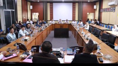 Rapat Dengar Pendapat Umum (RDPU) bersama Pemerintah Kabupaten Muba dan PT Pertamina Patra Niaga, Rabu (18/2/2026), di Ruang Rapat Badan Musyawarah DPRD Muba.