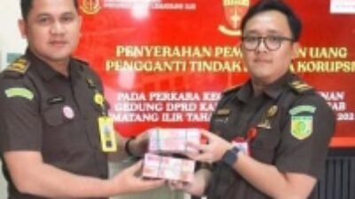 Kejari PALI Terima Pengembalian Uang Pengganti Rp200 Juta dari Perkara Pembangunan Gedung DPRD