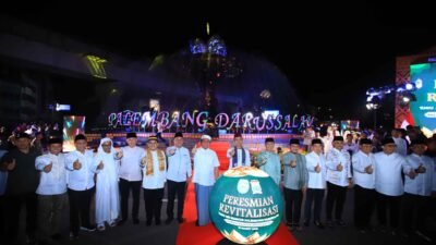 Didukung Bantuan Gubernur Rp10 Miliar, Wajah Baru Tugu Air Mancur Palembang Diresmikan