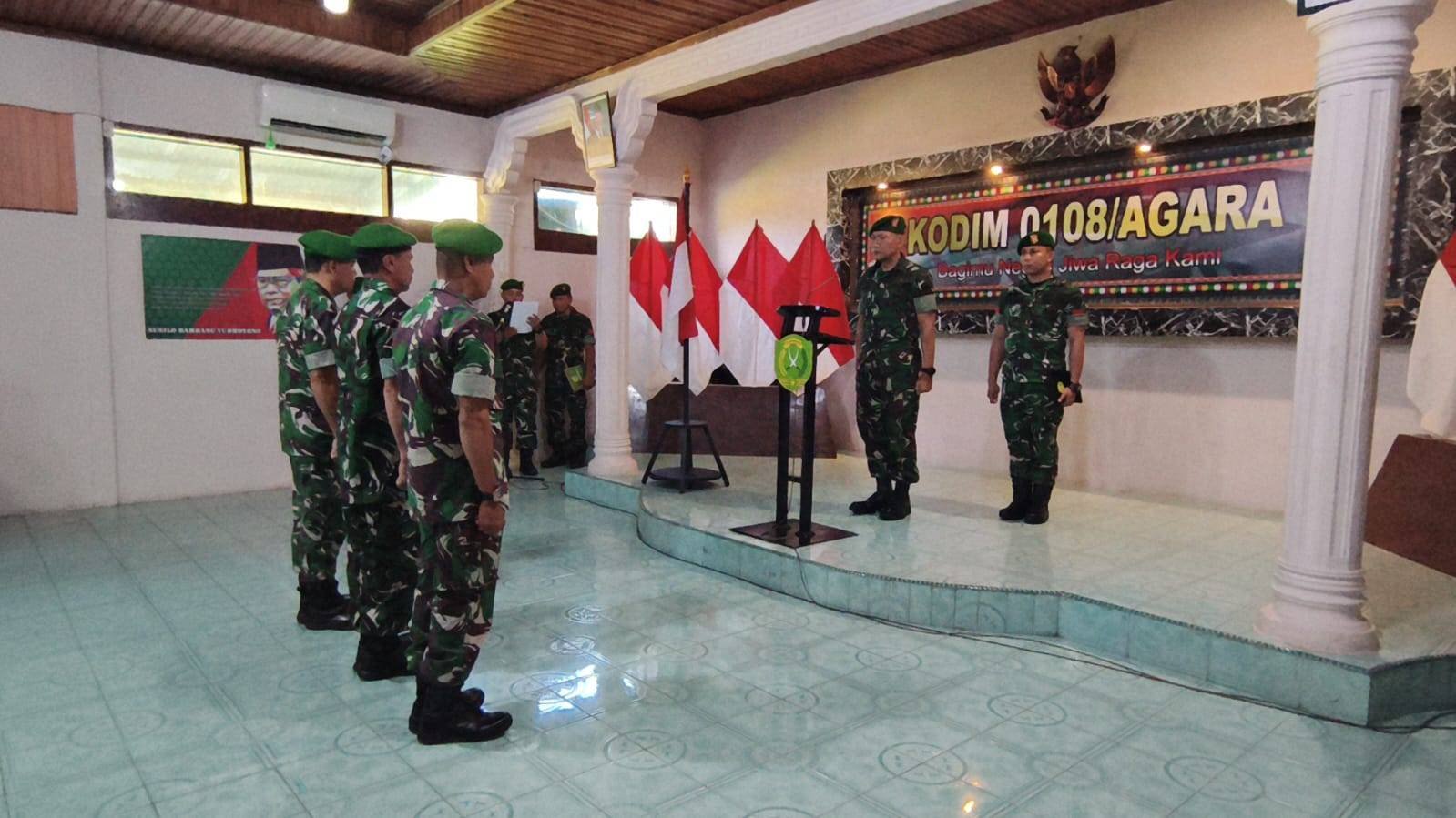 Kasdim 0108/Agara Pimpin Acara Kenaikan Pangkat dan Purna Wira Anggota Kodim 0108/Agara