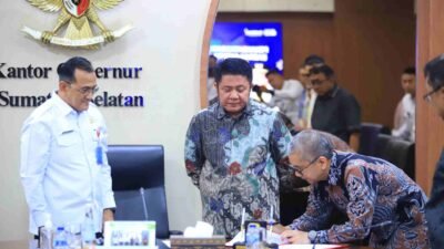 Gubernur Herman Deru Saksikan Penandatanganan NPHD antara Pemprov Sumsel dan Unsri