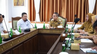 Manager PT PLN (Persero) UP3 Palembang, Arif Azanny kepada Wali Kota Palembang, Ratu Dewadi Rumah Dinas Wali Kota Palembang, Senin (25/5) pagi.