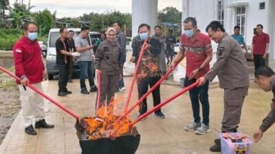 Kejari Seluma Musnahkan Barang Bukti 17 Perkara Inkrah, Didominasi Narkotika dan Pil Samcodin