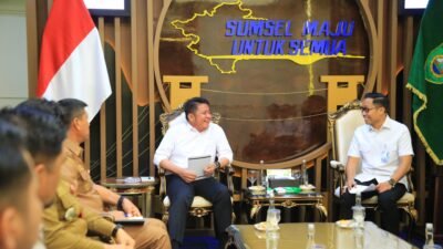 Gubernur Sumatera Selatan (Sumsel) Dr. H. Herman Deru menerima audiensi jajaran BPJS Ketenagakerjaan Kantor Wilayah Sumatera Bagian Selatan