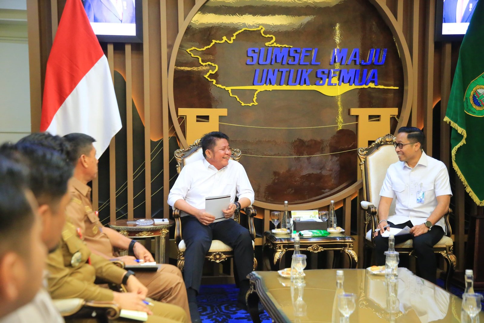 Gubernur Sumatera Selatan (Sumsel) Dr. H. Herman Deru menerima audiensi jajaran BPJS Ketenagakerjaan Kantor Wilayah Sumatera Bagian Selatan