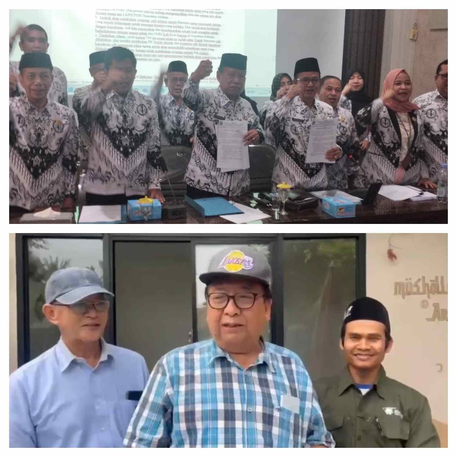 Kepengurusan PGRI Sumsel pimpinan  Prof. Dr. Bukman Lian dan Kepengurusan PGRI Sumsel pimpinan Drs H. Riza Pahlevi, M.M