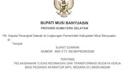 Pemkab Muba Resmi Terapkan WFH Setiap Jumat untuk ASN, Pelayanan Publik Tetap Jadi Prioritas Utama