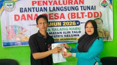 10 Warga Kurang Mampu Desa Talang Kabu Terima Bantuan BLT Dana Desa Dua Bulan Tahun Anggaran 2026