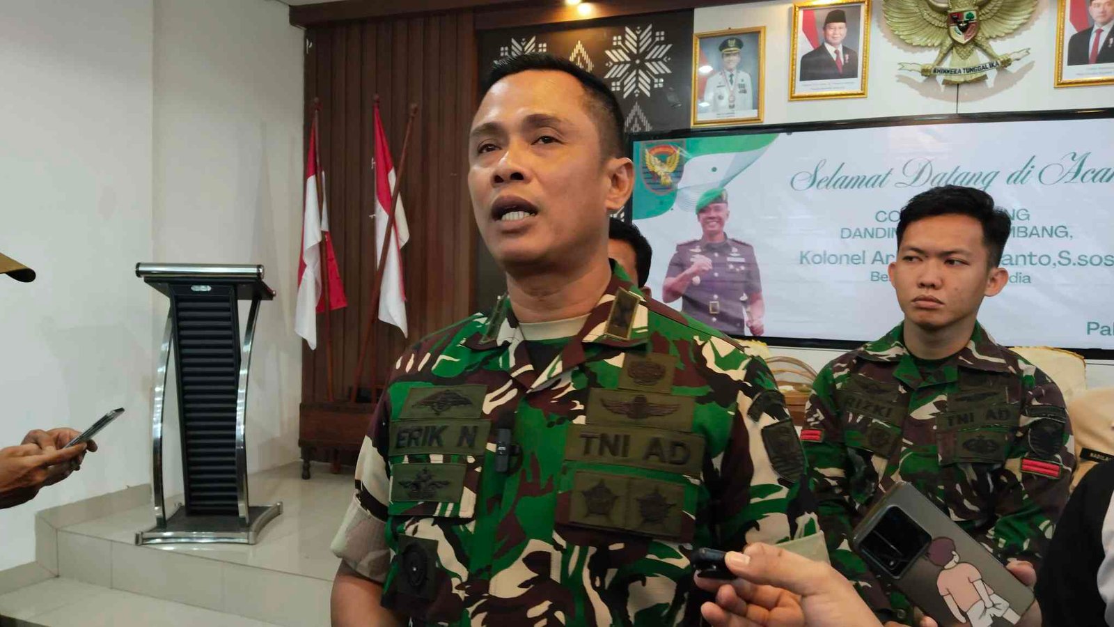 Komandan Kodim (Dandim) 0418/Palembang Kolonel Arh Erik Novianto, S.Sos